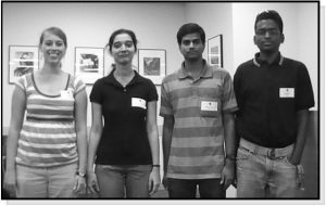 students1 Pictured (from left to right): Sarah Ellie Ziems (Treasurer), Sravani Vadlamani (Vice-President), Bhargava Kishore Sana (President), and Karthik Konduri (Secretary) of the Arizona State University Student Chapter.
